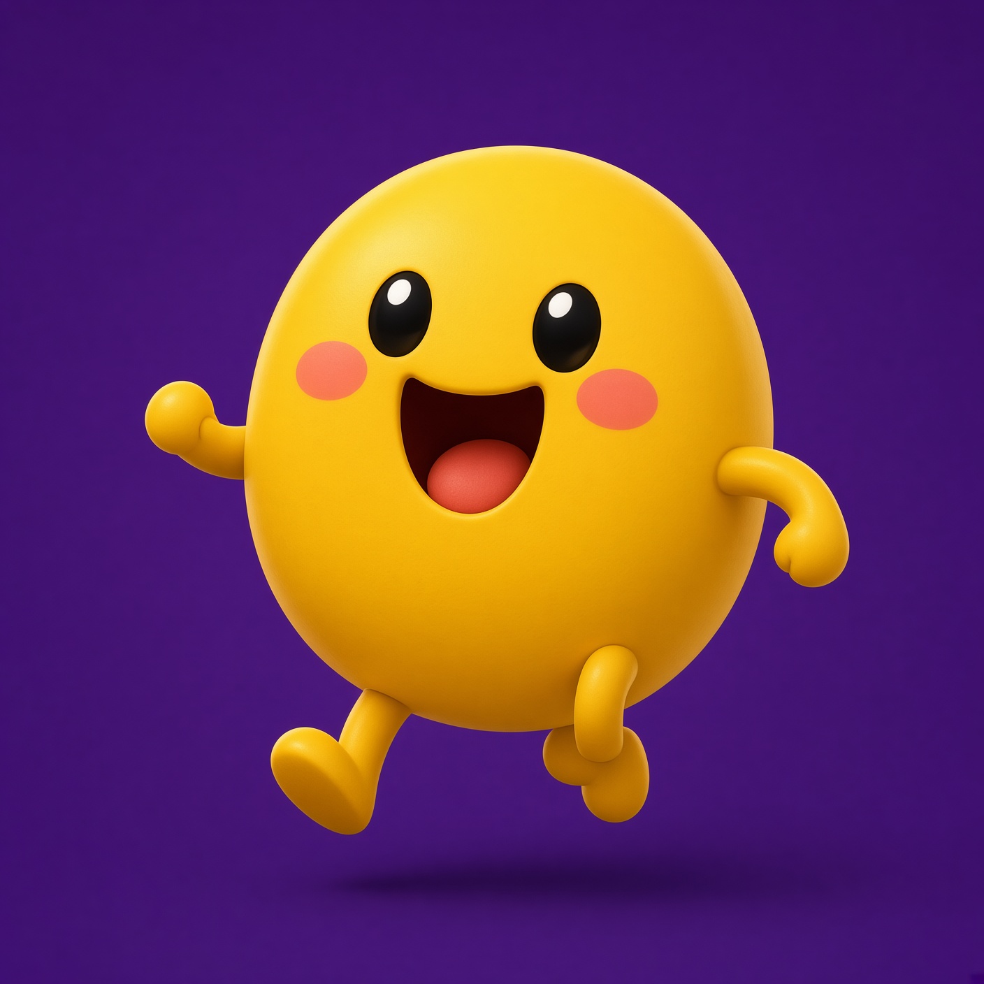Yellow smiling blob character